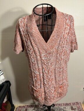 size xxl sweater shirt soft short sleeve casual dress pink  2x 2 x